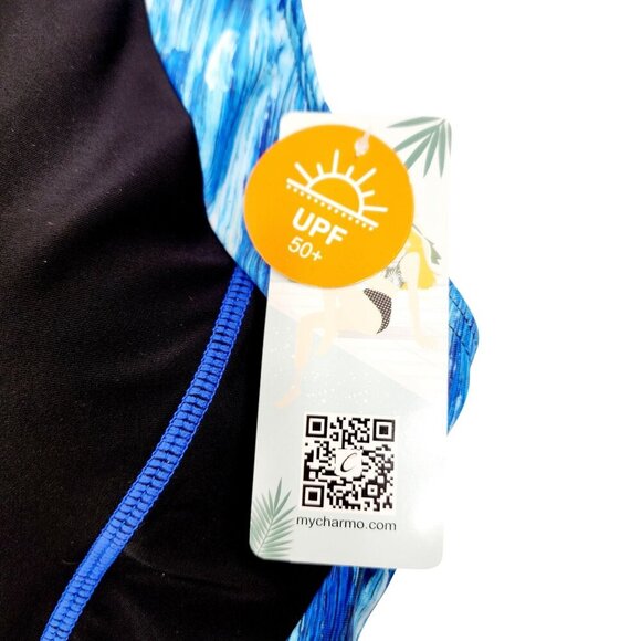 Womens UPF 50+ Racerback One-Piece Swimsuit Black Size L Swimwear - Picture 6 of 6